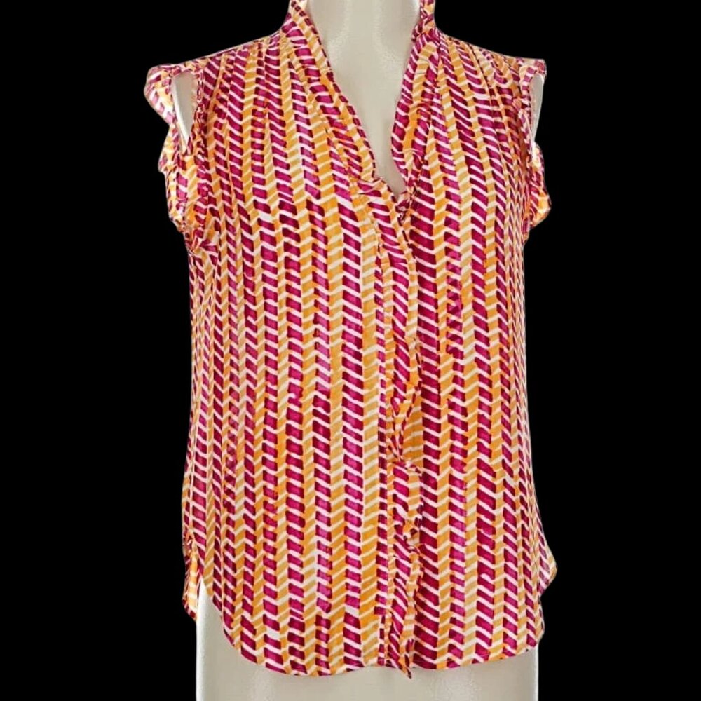 DKNY Sleeveless blouse Excellent condition Size M Orange and Pink